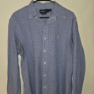 Ralph Lauren Classic Fit Gingham Oxford Shirt Size L
